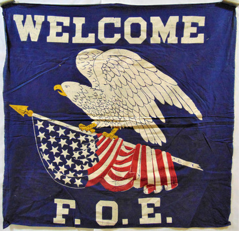 Vintage F.O.E. Welcome Flag