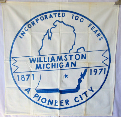 Vintage Williamston, Michigan 100 Years Celebration Flag