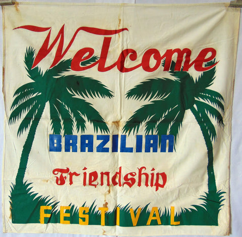 Vintage Brazilian Friendship Festival Flag