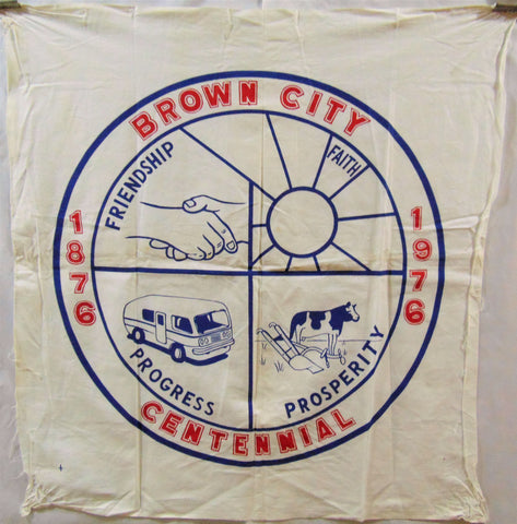 Vintage Brown City, Michigan Centennial Flag