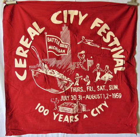 Vintage Cereal City Festival Flag