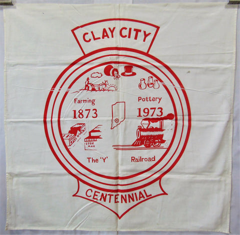 Vintage Clay City, Indiana Centennial Flag