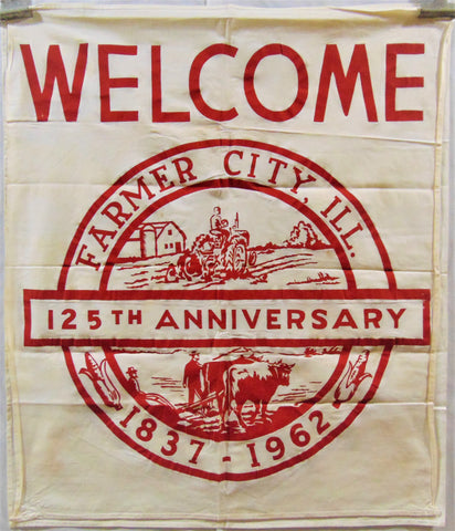 Vintage Farmer City, Illinois Flag