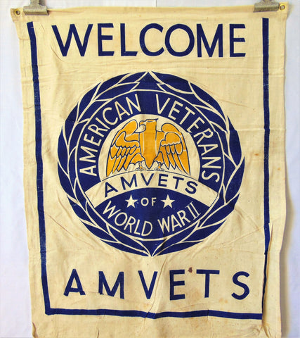 Vintage Welcome Amvets of WWII Flag