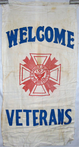 Vintage Welcome Veterans Flag